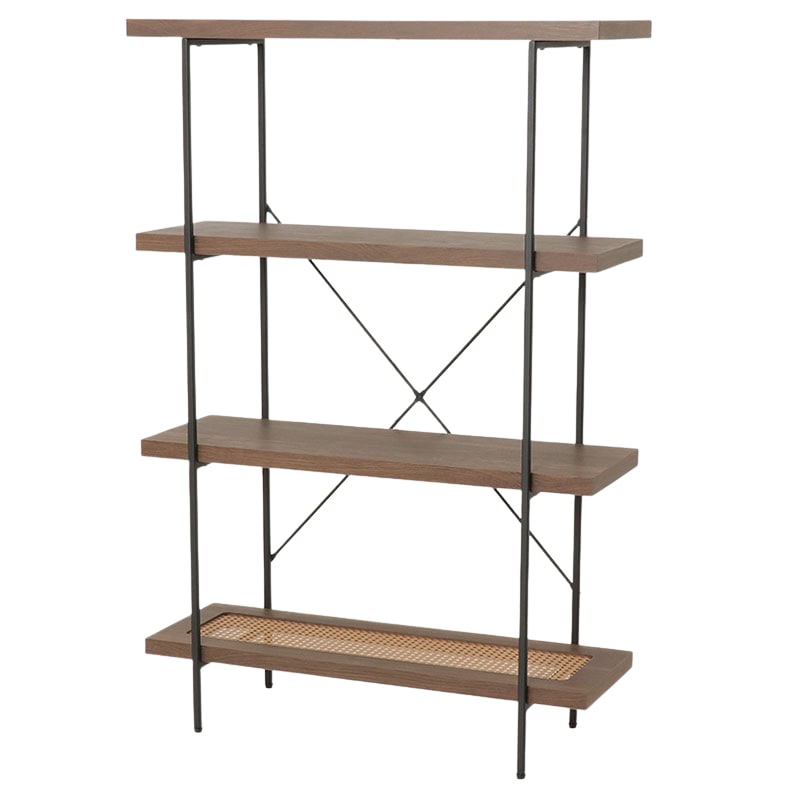 ラタン調シェルフ IF RA-4 BROAK ブラウンオーク【お客様組立商品】の
