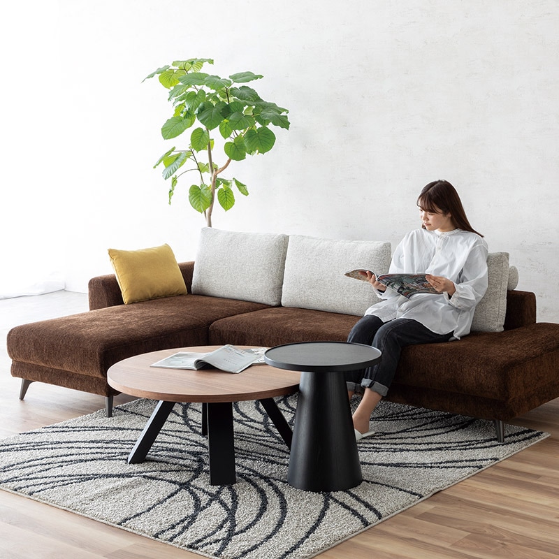 カウチソファ ZIG 2PCL17+CHA-R9 LB/SO U3/U1/MLBK 【大型商品配送