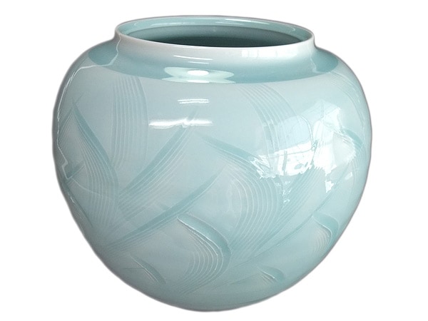 砥部焼 福幸窯 小丸花瓶（草文）【和食器通販e-tobeyaki.com】