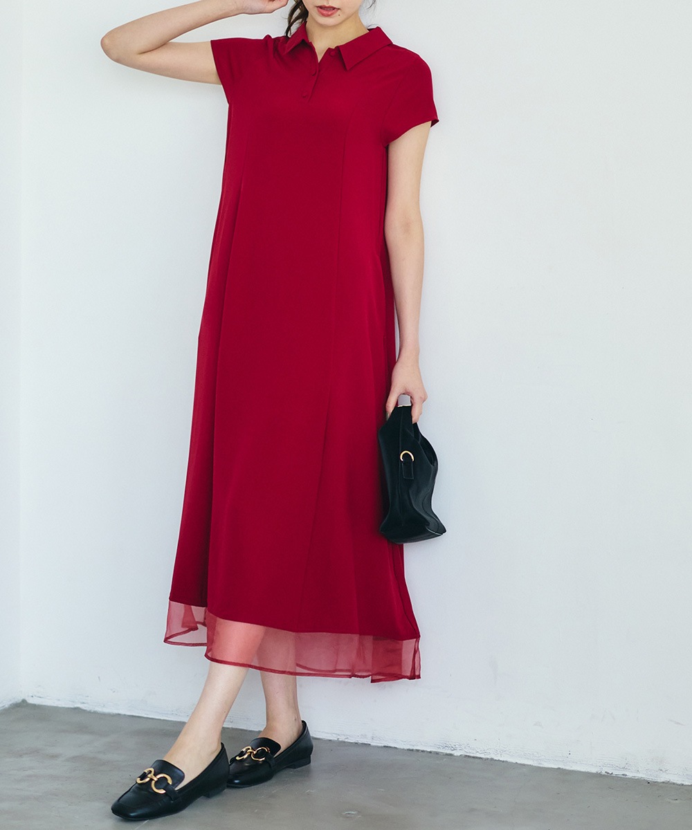 SALE】ポロ衿カットソーロングワンピース - 12Twelve Agenda