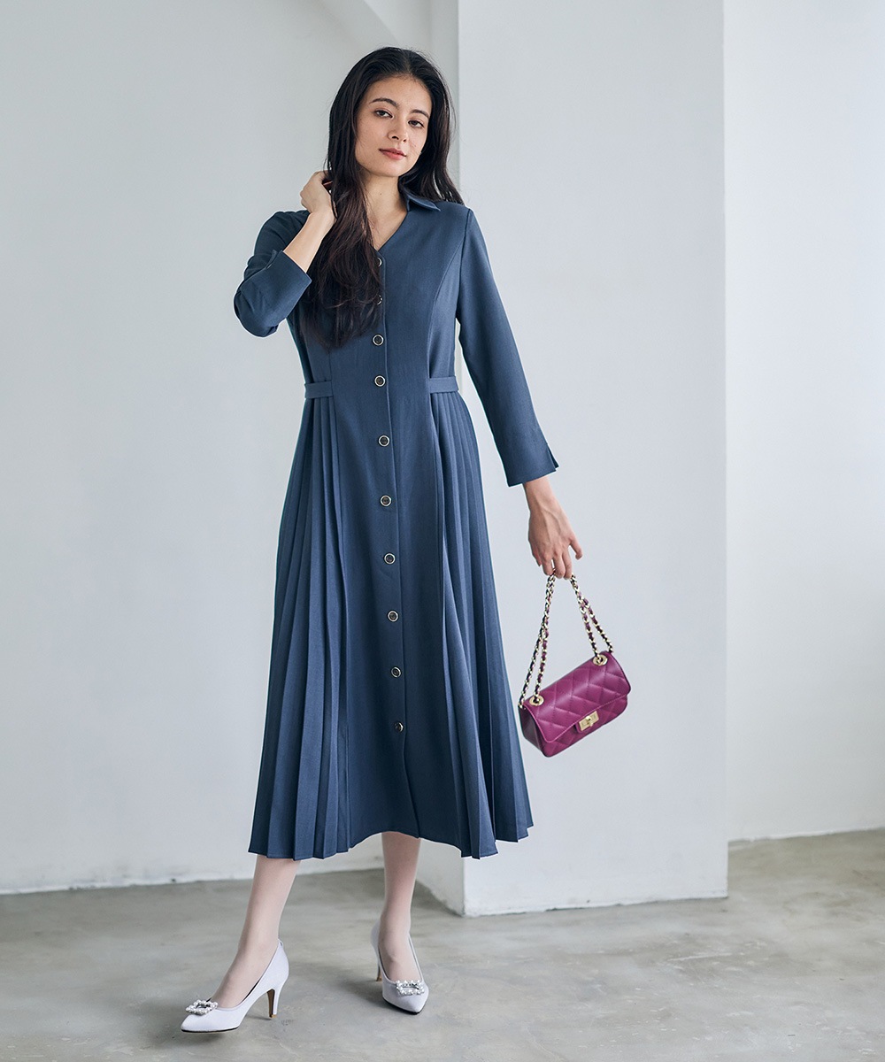 SALE】サイドプリーツフレアワンピース - 12Twelve Agenda(トゥエルブ