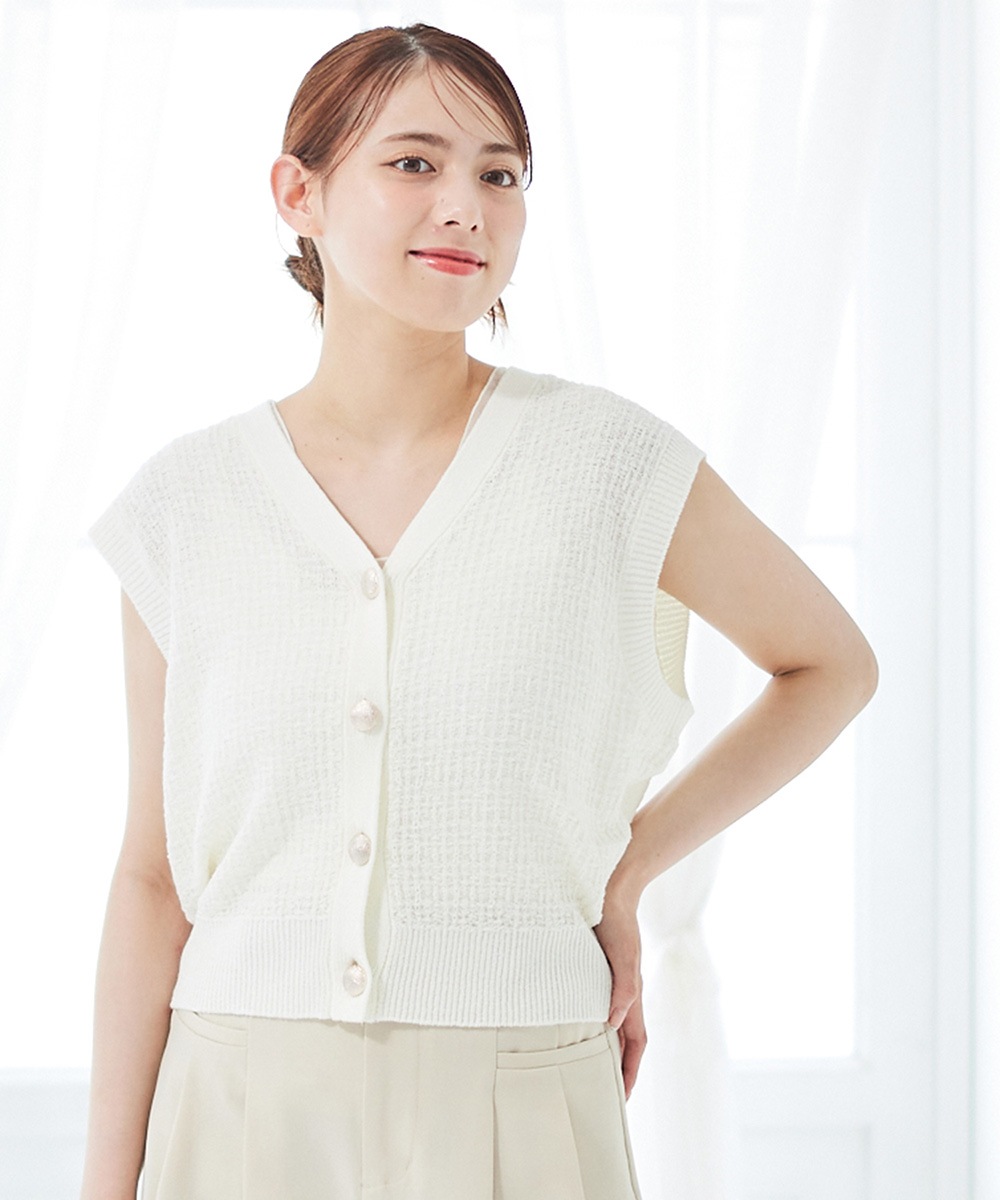 SALE】サマーツイード風ニットベスト - 12Twelve Agenda(トゥエルブ
