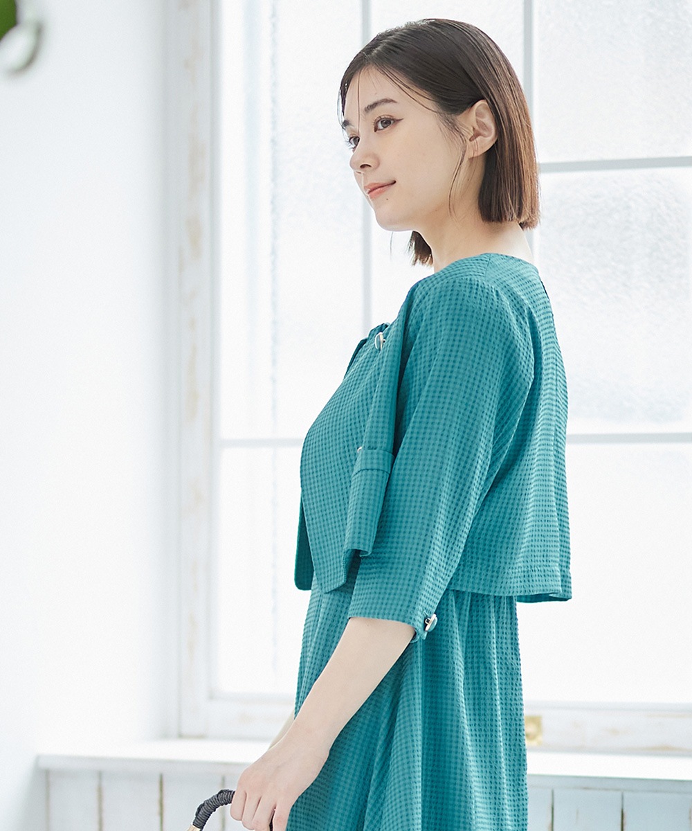 SALE】シアサッカーノーカラーダブルジャケット - 12Twelve Agenda