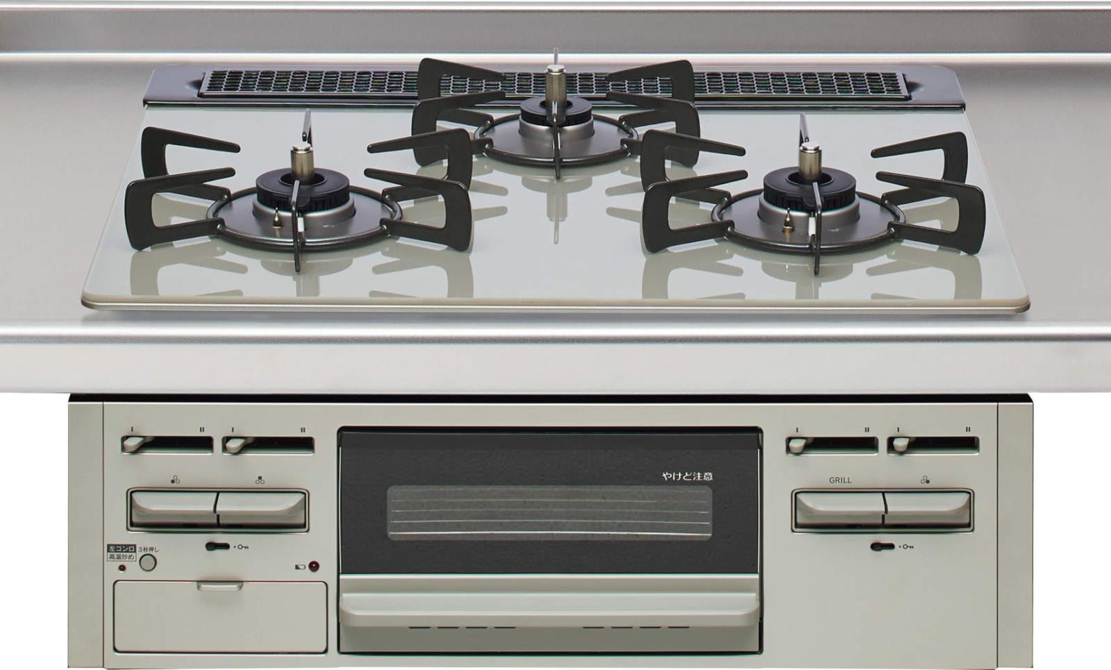 ガスコンロ クリナップ ZGFVK6R22XSS-K ガラストップコンロ 3口コンロ