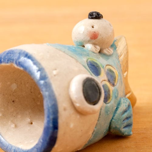 工房SAO 豆太郎と鯉のぼり (MK144) 瀬戸焼の皐月飾り 端午の節句・五月