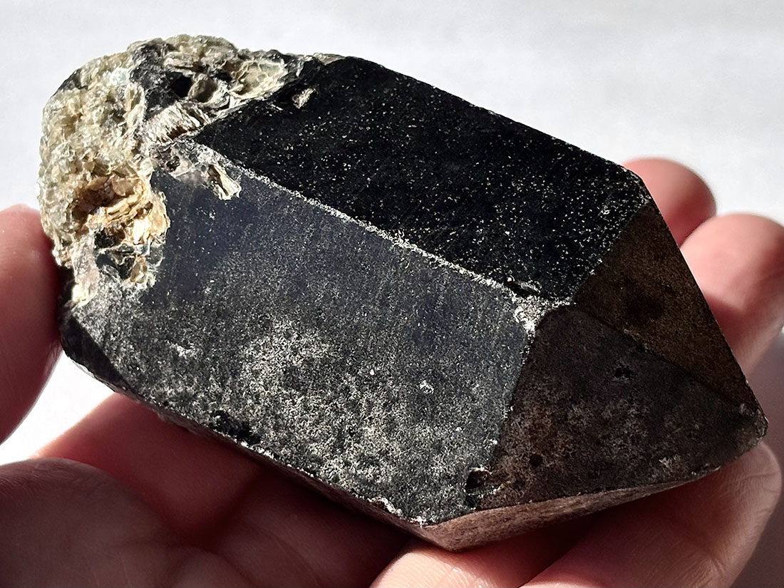 山東省産 モリオン ポイント 雲母共生 ( 黒水晶 )/ Morion