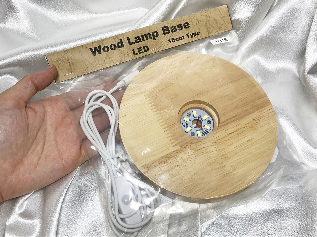 LEDライト付き木製台座Lサイズ昼白色 アソート