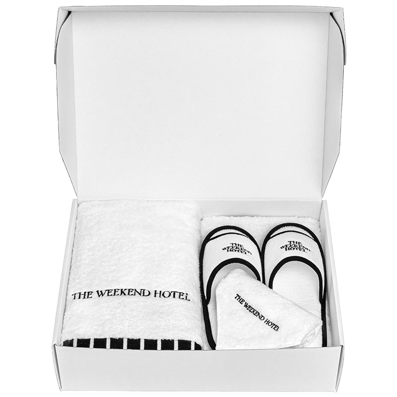 Towel&Slippers GIFTBOX(HandTowel(XSsize),BathTowel(Msize White