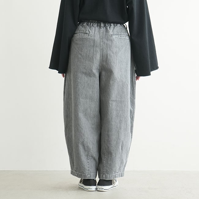 A12410]HARVESTY(ハーベスティ) BLACK DENIM CIRCUS PANTS ブラック