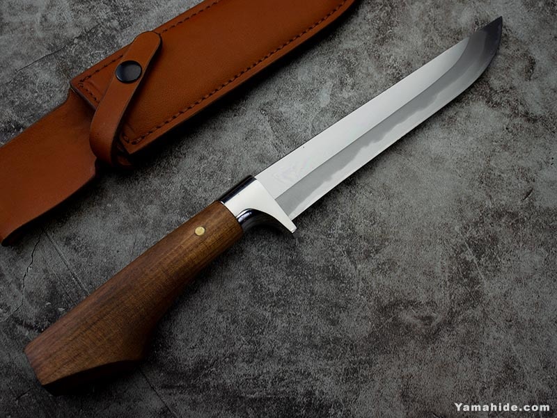 剣鉈 6.5寸(195mm) 青紙2号 割込 土佐打刃物 黒鳥 アウトドアナイフ