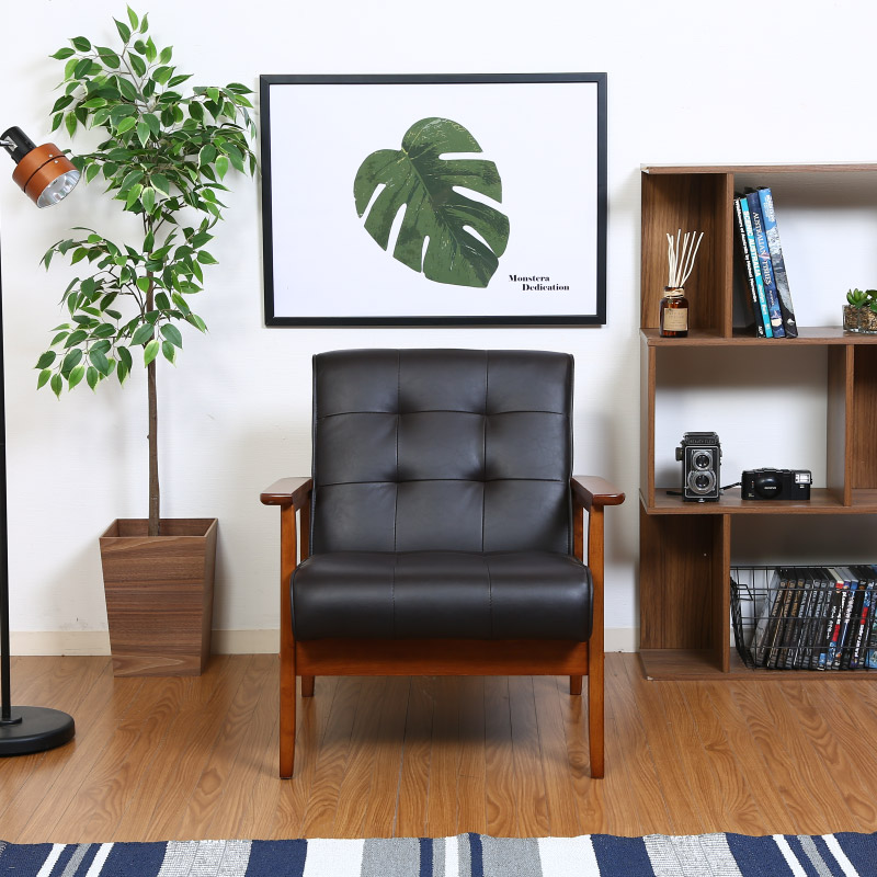 ユアサプライムス.com｜71156 バイキャストPUソファー 1P フレンズ DBR