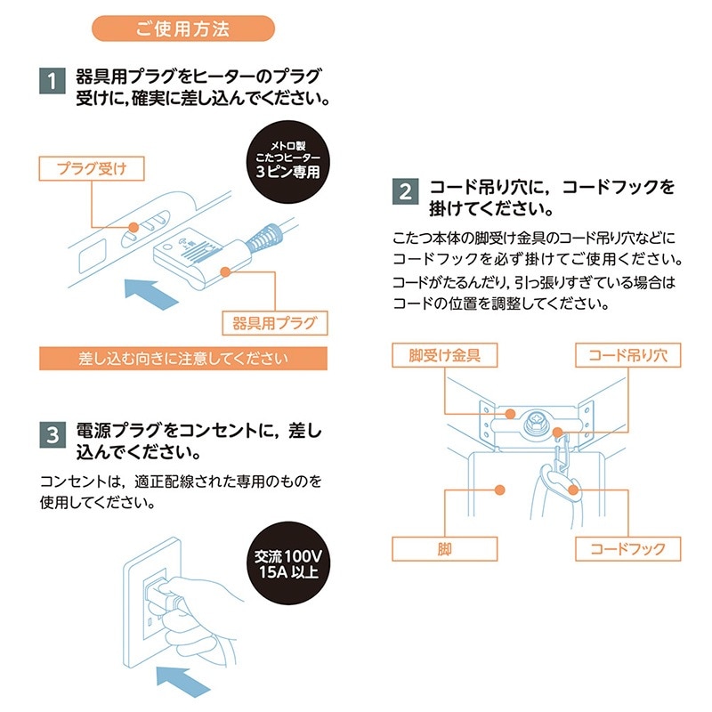 ユアサプライムス.com｜メトロ電気工業 こたつコード BC-KET22D(A) 3