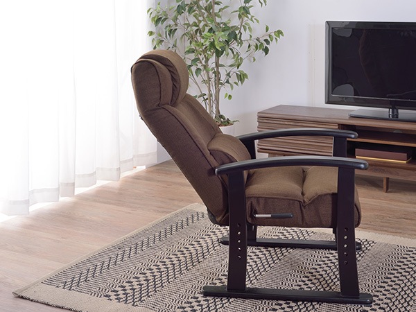 TR DC SC 1脚 アームチェア 回転式 ブラウン＊ブラック ハイバック TR