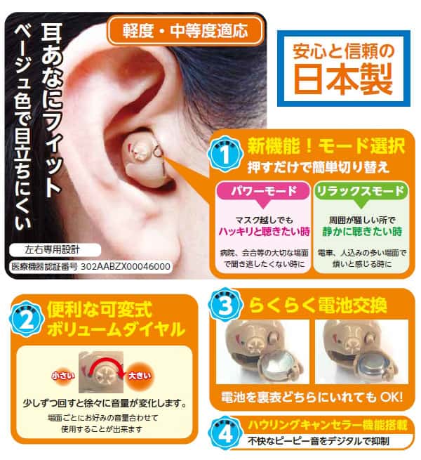 ユアサプライムス.com｜ニコン・エシロール 補聴器 右耳用【NEF-M100-R