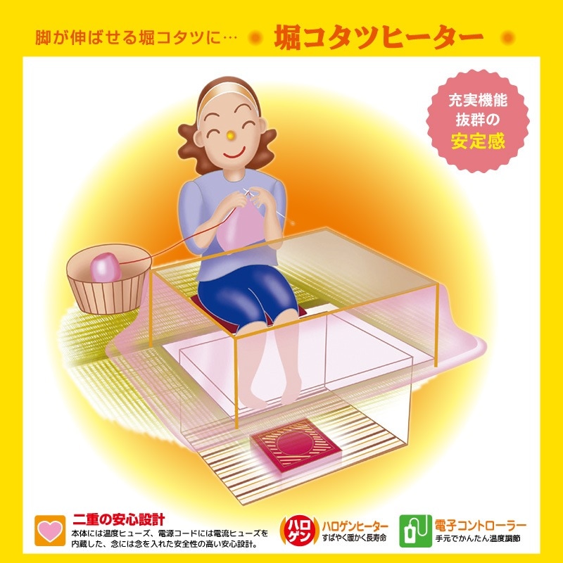 ユアサプライムス.com｜メトロ電気工業 掘りごたつ用ヒーター MH-605RE