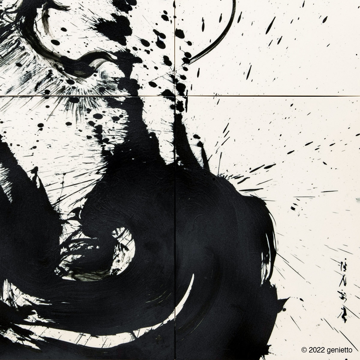 直筆陶墨画「始源龍天」 | 墨絵・陶墨画アーティスト 西元祐貴 Yu-ki