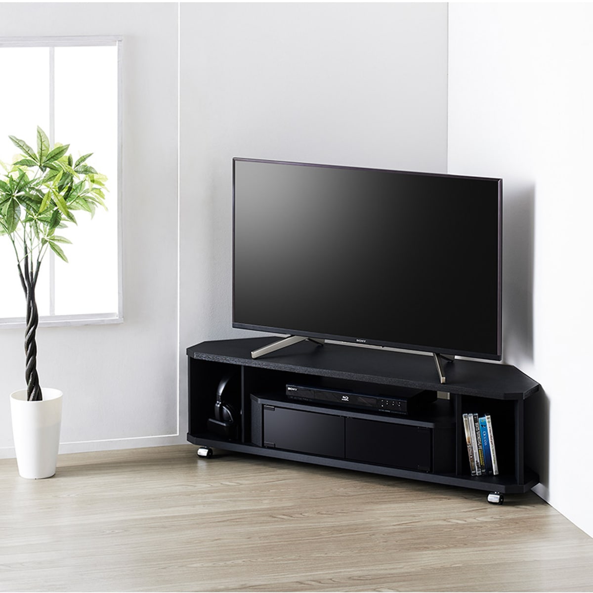 テレビ台 コーナー 三角 テレビボード 木製 52インチ 52型 対応 TV台