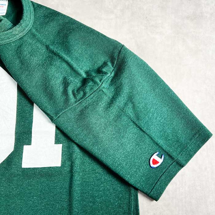 80's CHAMPION FOOTBALL T-SHIRTS L/GREEN Made in USA 80年代