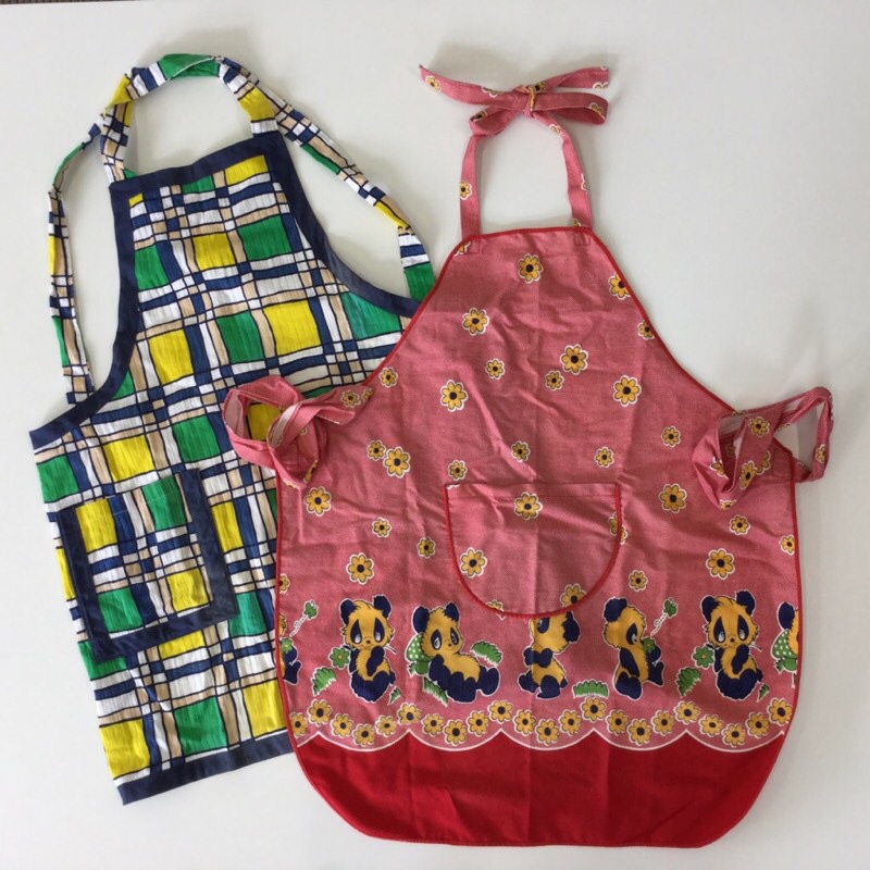昭和レトロ エプロン 2枚セット キッズ 花柄 ミッドセンチュリー 日本