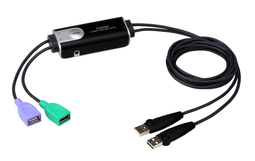 2ポートUSBケーブルKMスイッチ（マルチスクリーンコントロール対応