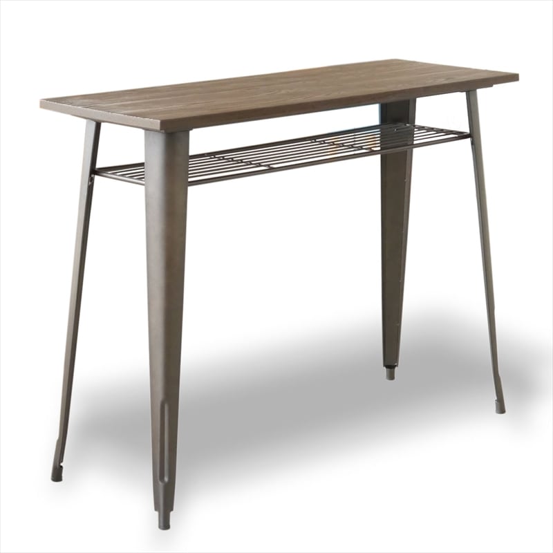 ナチュラルウッド1281ハイテーブル (ダークブラウン色) | テーブル