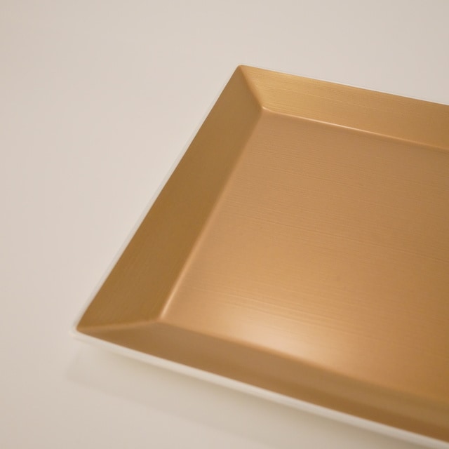 越前塗 スクウェアプレートM シャンパンゴールド ｜ 四季折々の