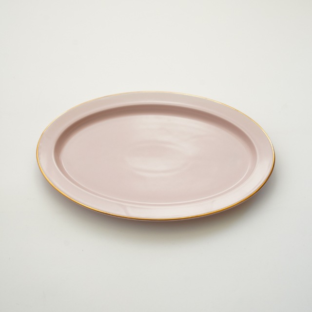 マットピンク（渕金）オーバルプレート FOURGRACEオリジナル ｜ 四季