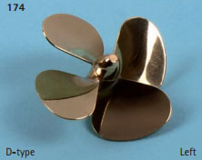 4枚スクリュー・プロペラ Dタイプ（直径25mm：M3） 174-47 （正回転）