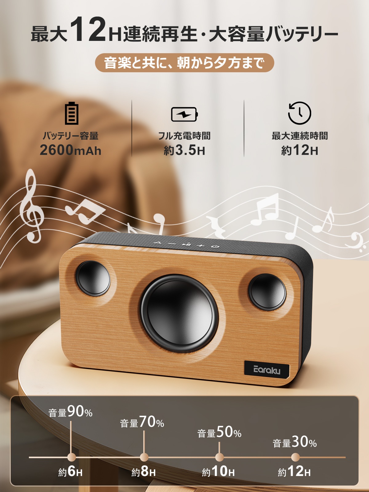 竹製 ワイヤレススピーカーJ126 | Bluetoothスピーカー | JUST MATCH