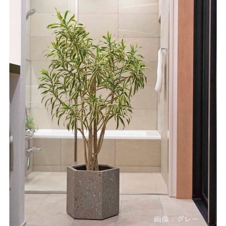 植木鉢 大型 軽量 ゾア ヘキサゴン ホワイト（白）φ47cm×H41cm（16号