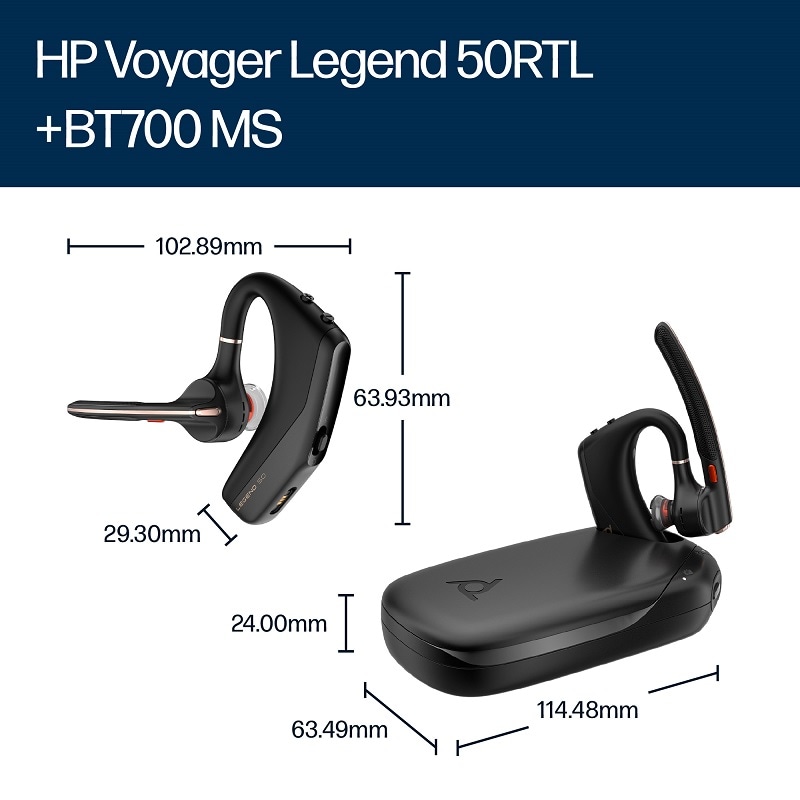 Poly Voyager Legend 50RTL +BT700 MS CP Bluetooth ヘッドセット