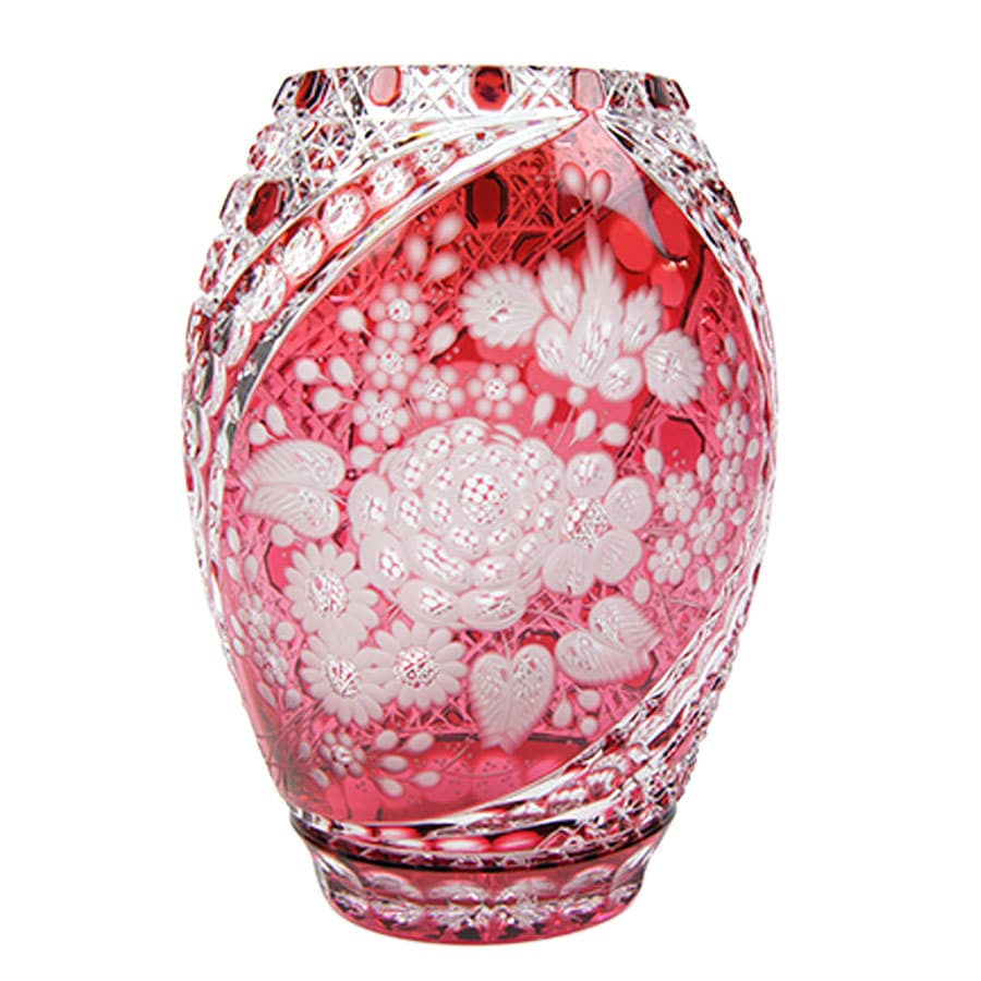 マイセンクリスタル ミスティックフラワー 色被せ花瓶 F2517/EO314/28B