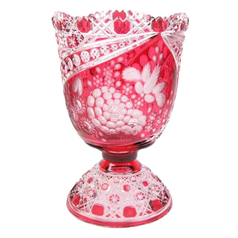 マイセンクリスタル ミスティックフラワー 色被せ花瓶 F2517/EO314/28R