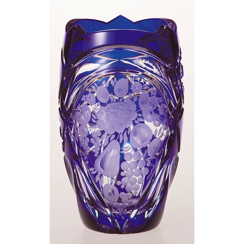 エルベクリスタル ヴィオラ 色被せ花瓶 ブルー VIO/2000/20B | エルベ