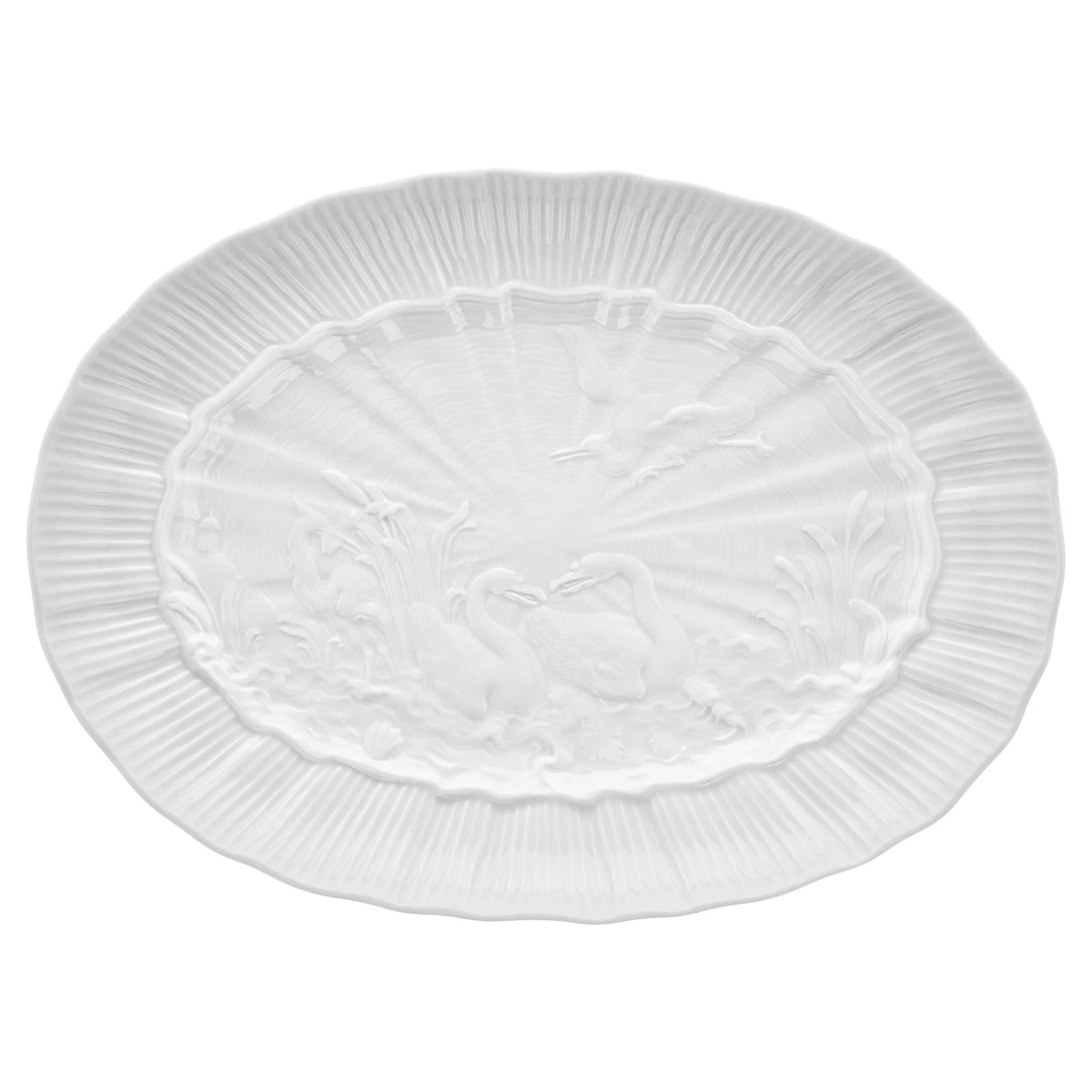 マイセン スワンホワイト オーバルプラター 000000/05307 | スワン