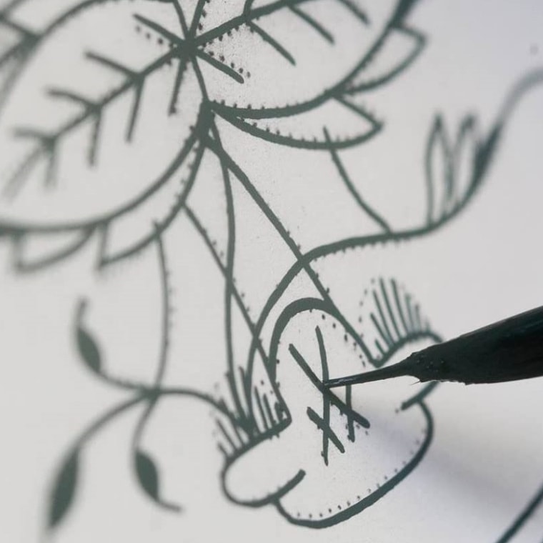 マイセン ブルーオニオン リーフプレート 22cm 800101/00265 | ブルー