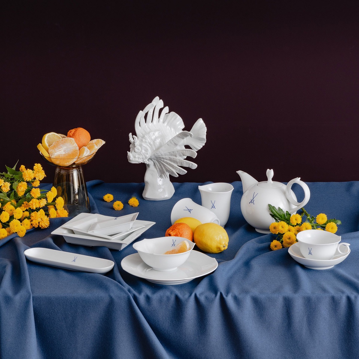 マイセン 変遷剣マーク ペア小皿 53600/77A052/053/2P | 剣マーク