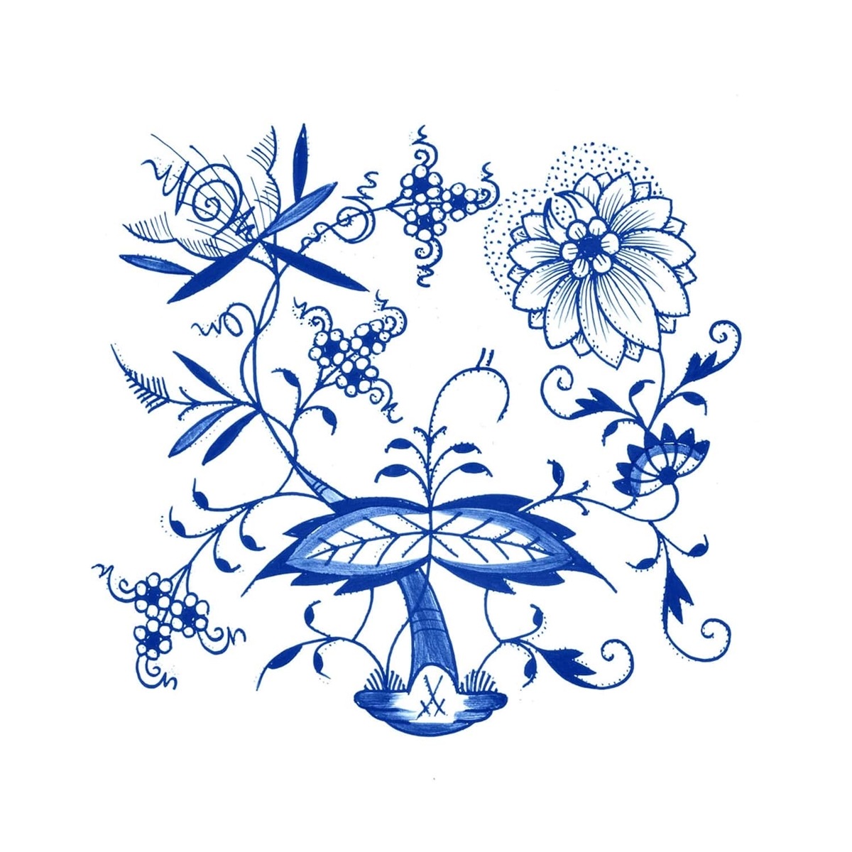 マイセン ブルーオニオン 塩入れ 800101/00204 | ブルーオニオン