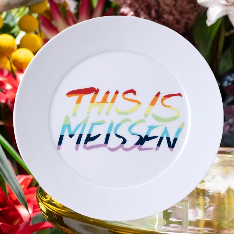 マイセン プレート22cm ディス イズ マイセン(レインボー) 79A356