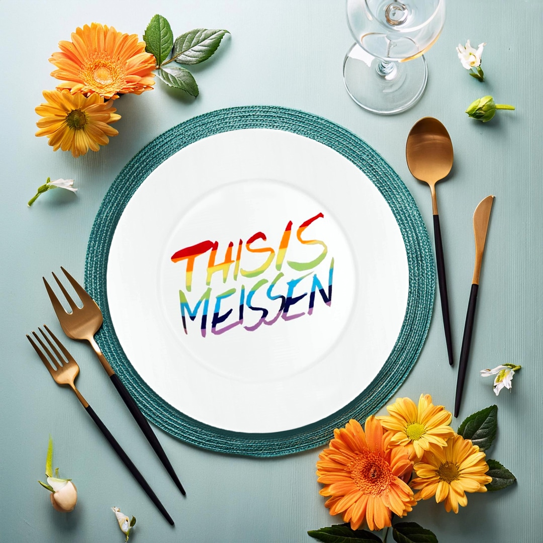 マイセン プレート22cm ディス イズ マイセン(レインボー) 79A356