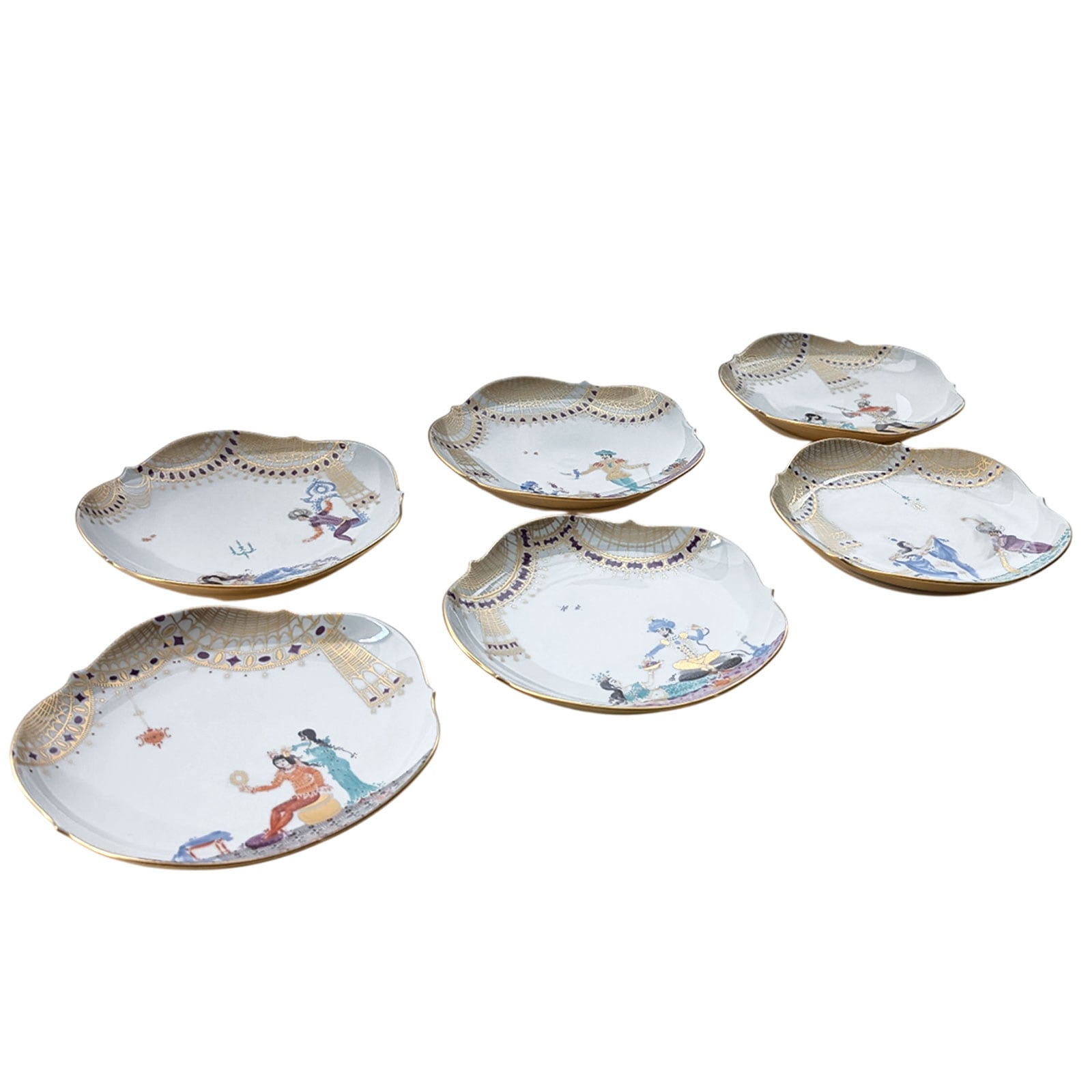 マイセン 「アラビアンナイト」 ケーキ皿 (柄No.1～6) 18.5cm 680710