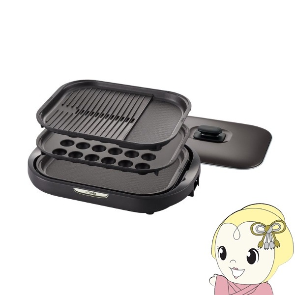 タイガー ホットプレート これ1台 ブラウン 波形 たこ焼きプレート付