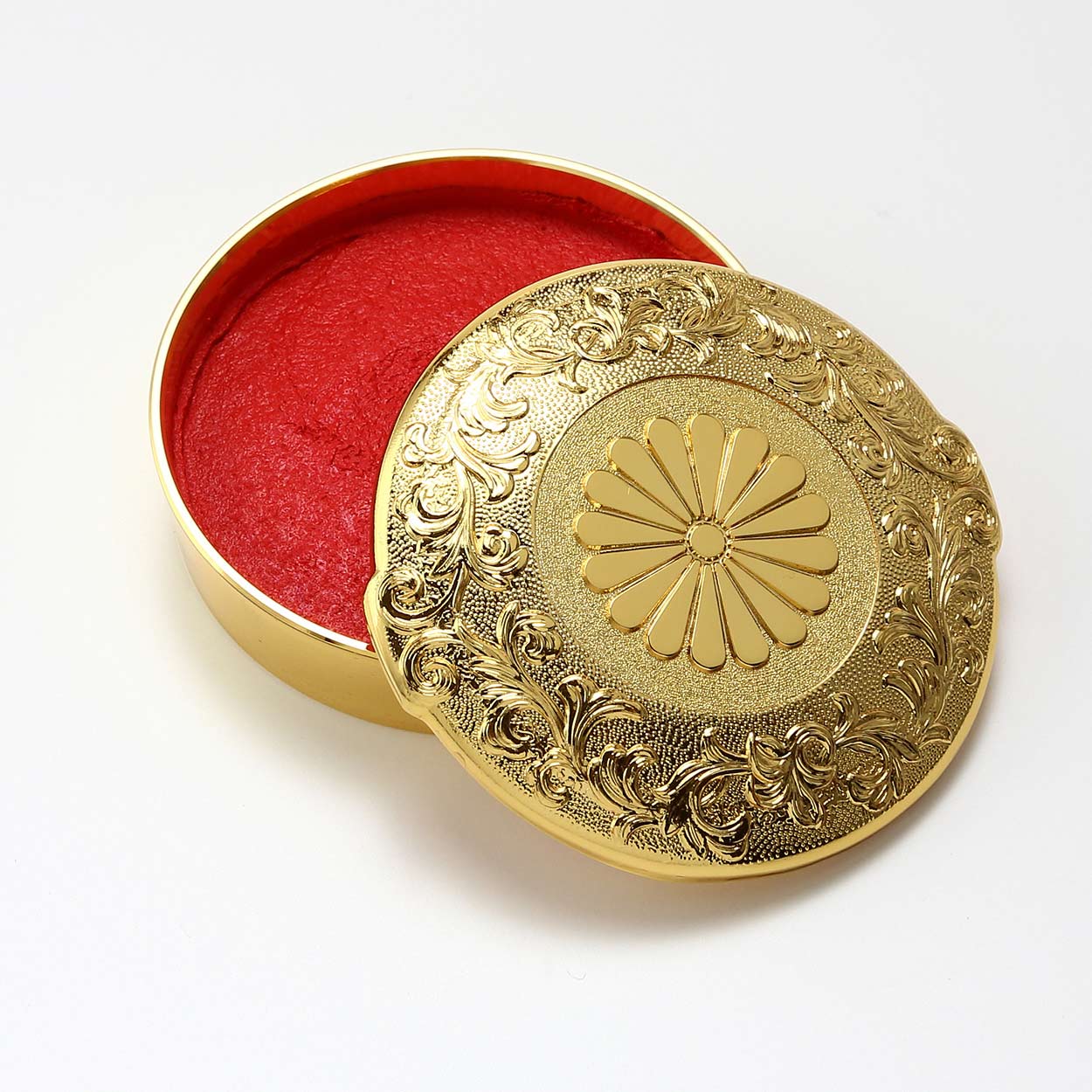 叙勲褒章叙位の記念品と額縁 朱肉池 一重菊 6.5cm | すべての商品