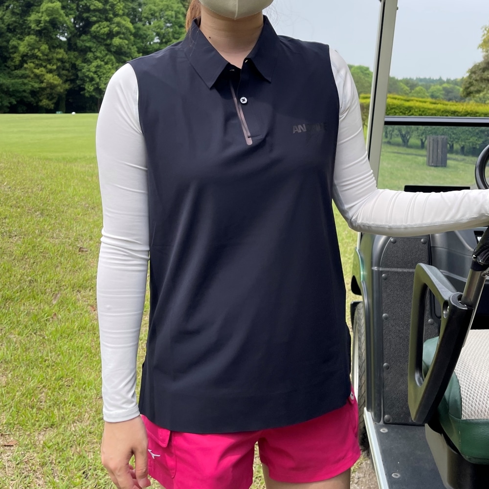 ANDRIDE】Woman'sシームレス ノースリーブポロシャツ