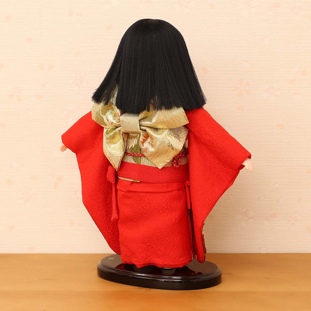 市松人形 齊藤公司作 9号 9d-06a-j 横幅30cm