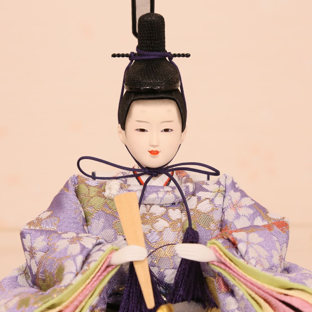 雛人形 コンパクト ひな人形 親王飾り 柳親王 ピンク 紫 パステル