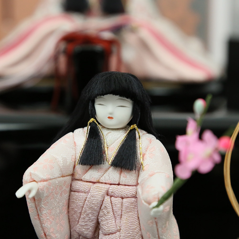 雛人形 一秀 木目込み雛人形 五人飾り 二段飾り 横幅60cm