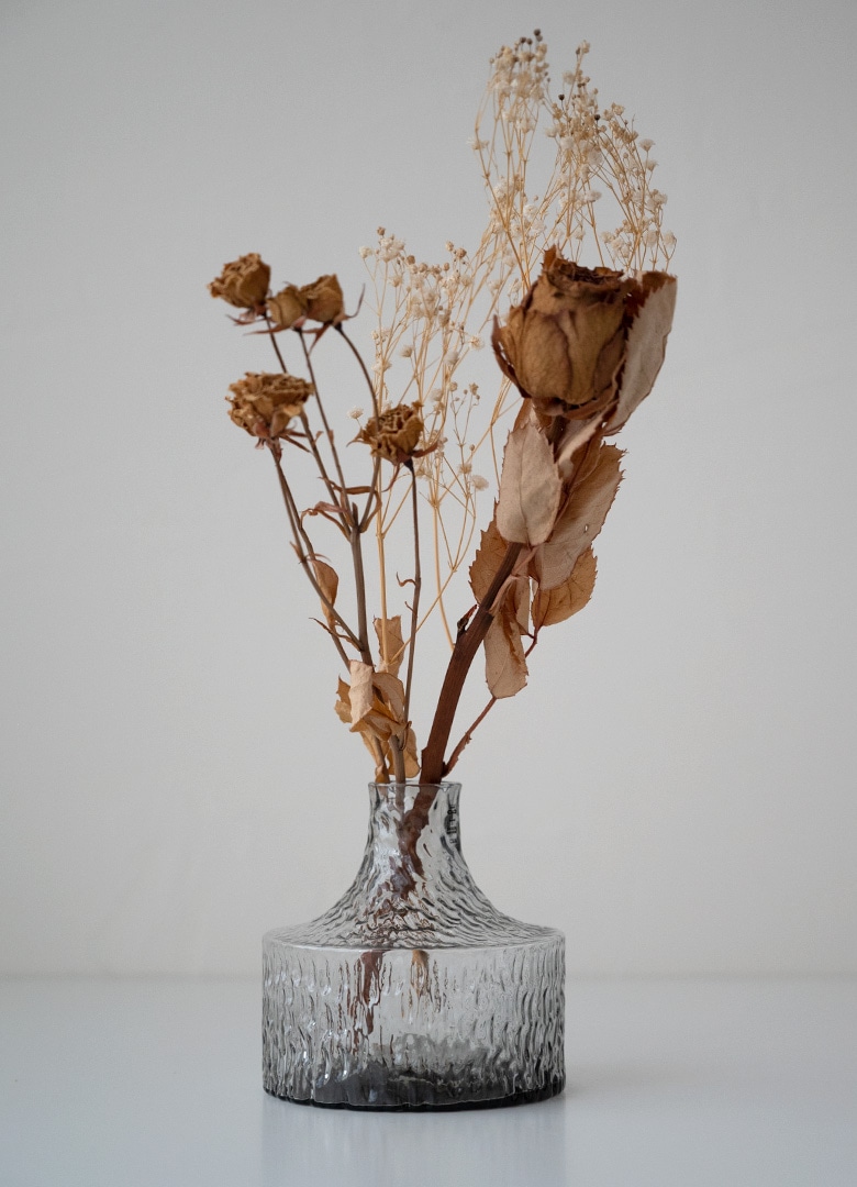 SKRUF KOLONN ベース（グレー） 【花器 花瓶 フラワーベース ガラス製