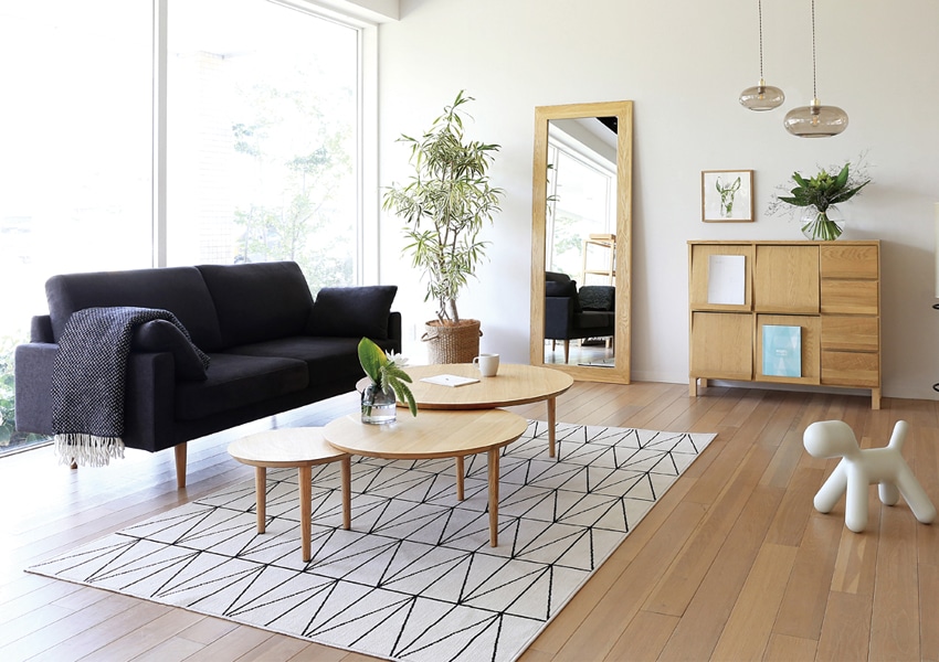 LEO SOFA 3人掛け ライトブルー オーク脚/ウォルナット脚