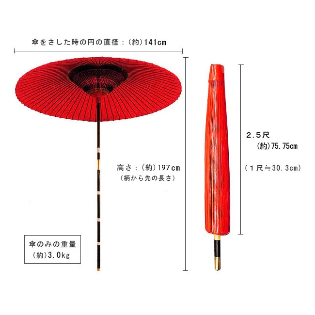 野点傘 2.5尺 野外/イベントで使える 鉄製設置台付